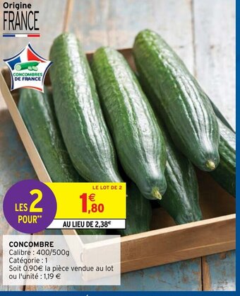 Intermarché Concombre offre
