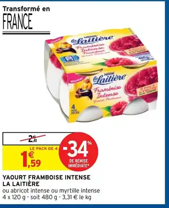 Intermarché La Laitiére yaourt framboise intense offre