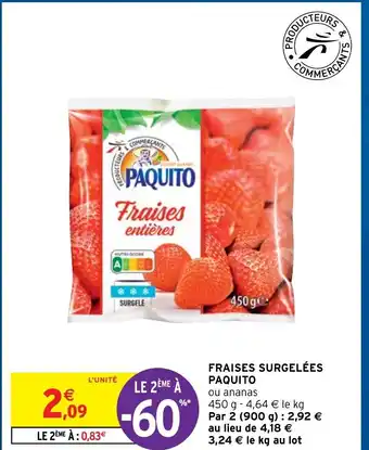 Intermarché Paquito Fraises Surgelées offre