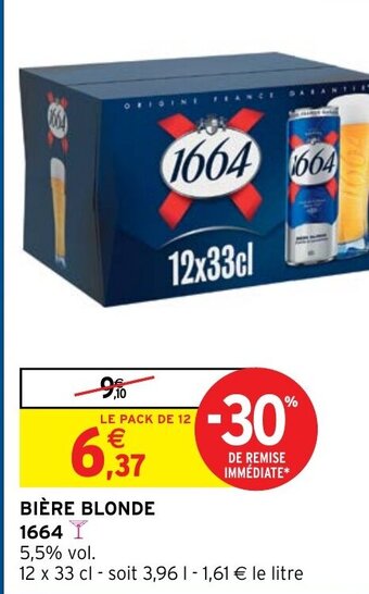 Intermarché 1664 Bière blonde offre