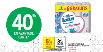 Intermarché Lotus Papier Hygiénique Collection Blanc offre