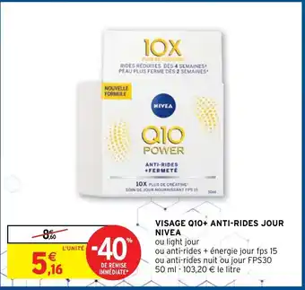 Intermarché Nivea Visage Q10+ Anti Rides Jour offre