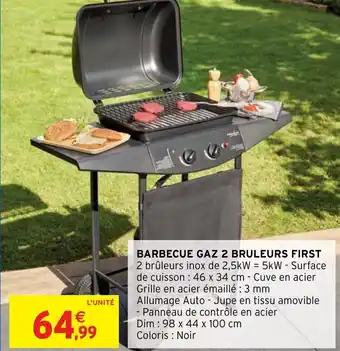 Intermarché Barbecue Gaz 2 Bruleurs First offre