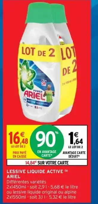 Intermarché Hyper Ariel lessive liquide active offre