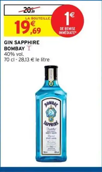 Intermarché Hyper Sapphire Bombay Gin offre