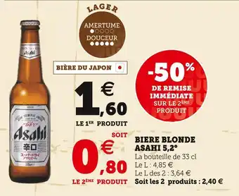 U Express Asahi biere blonde 5,2° offre
