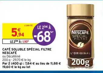 Intermarché Hyper Nescafé Café Soluble Spécial Filtre offre