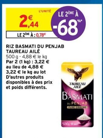 Intermarché Hyper Taureau Ailé Riz Basmati Du Penjab offre