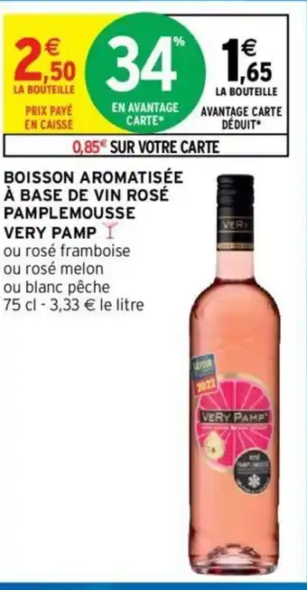 Intermarché Hyper Vey Pamp Boisson Aromatisée à Base de Vin Rosé Pamplemousse offre