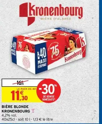 Intermarché Hyper Kronenbourg Bière Blonde offre