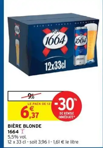 Intermarché Hyper 1664 Bière blonde offre