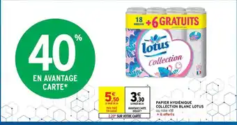 Intermarché Hyper Lotus Papier Hygiénique Collection Blanc offre