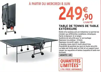 Intermarché Hyper Table de Tennis de Table Extérieure offre