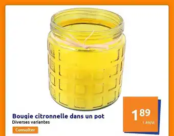 Action Bougie Citronnelle Dans Un Pot offre