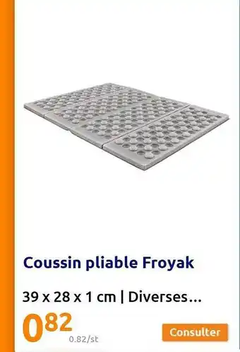 Action Coussin Pliable Froyak offre
