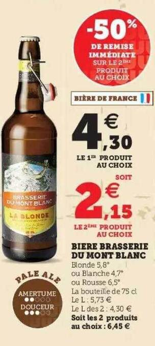 Hyper U Bière Brasserie Du Mont Blanc offre
