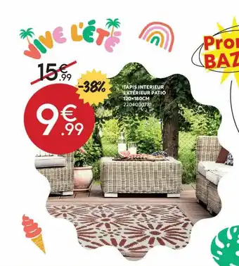 Maxi Bazar Tapis Intérieur Extérieur Patio 120 X 180 Cm offre