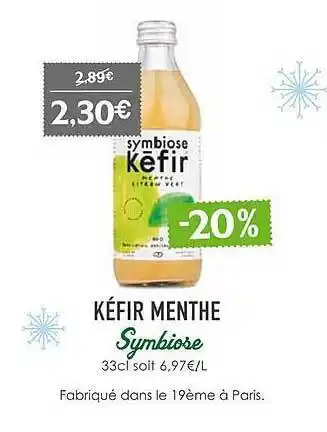 Naturalia Kéfir Menthe Symbiose offre