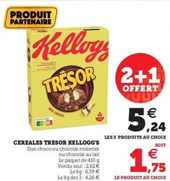 U Express Céréales Trésor Kellogg's offre