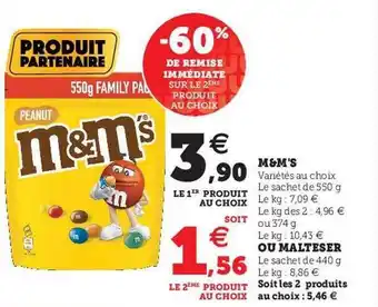 U Express M&m's Ou Malteser offre