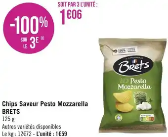 Géant Casino Brets chips saveur pesto mozzarella offre