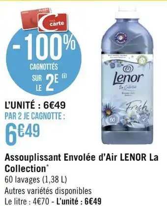Géant Casino Lenor assouplissant envolée d’air la collection* offre