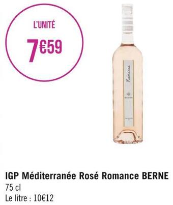Géant Casino Berne igp méditerranée rosé romance offre