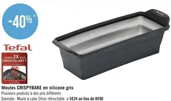 Géant Casino Tefal bon plan sur les moules crispybake en silicone gris de la marque tefal offre