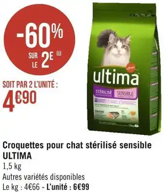 Géant Casino Ultima croquettes pour chat stérilisé sensible offre