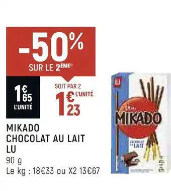 Spar Lu mikado chocolat au lait offre