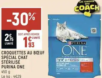 Spar Purina one croquettes au bœuf spécial chat stérilisé offre