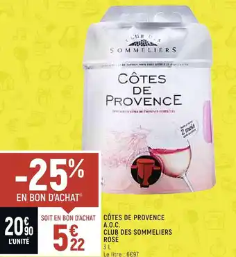 Spar Côtes de provence a.o.c. rosé offre