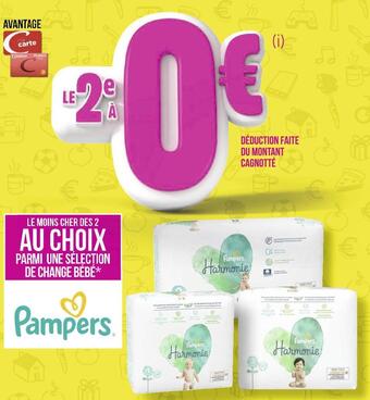Géant Casino Pampers bon plan sur une selection de change bebe de la marque pampers offre