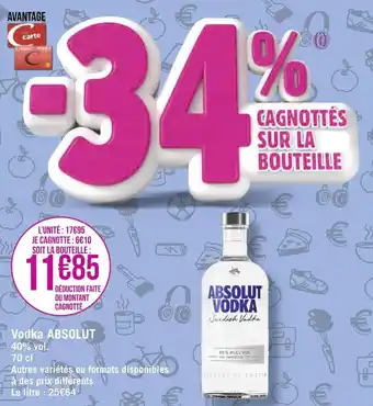 Géant Casino Vodka absolut vodka absolut offre