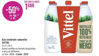 Géant Casino Vittel eau minérale naturelle offre