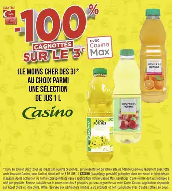 Géant Casino Casino bon plan au choix parmi une sélection de jus 1 l casino offre