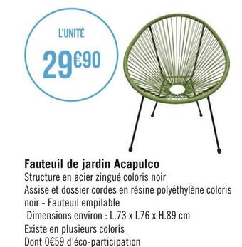Géant Casino Fauteuil de jardin acapulco offre