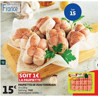 Auchan Paupiettes de veau tendriade offre