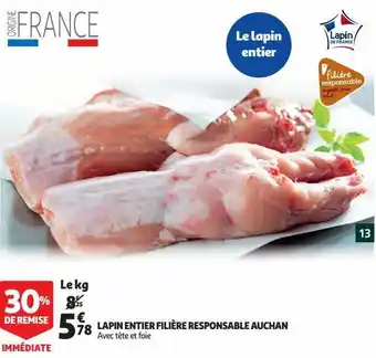Auchan Lapin entier filière responsable auchan offre