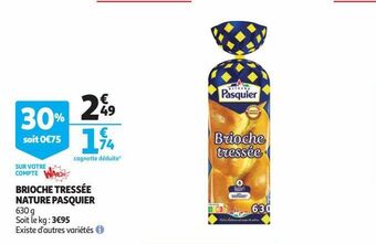 Auchan Brioche tressée nature pasquier offre