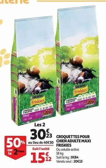 Auchan Croquettes pour chien adulte maxi friskies offre