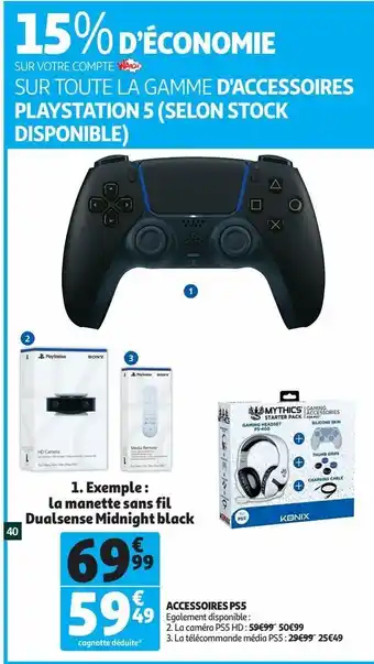 Auchan Exemple : la manette sans fil dualsense midnight black offre