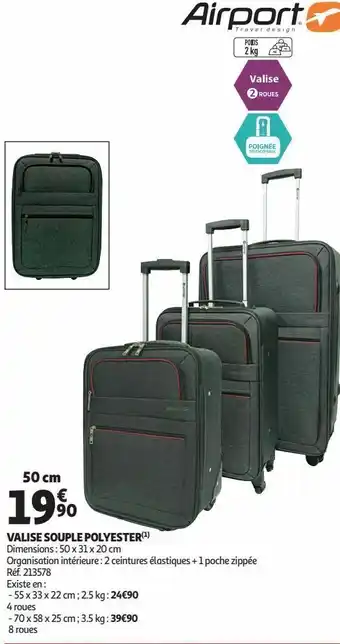 Auchan Valise souple polyester 50 cm offre