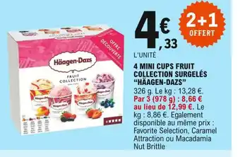 E.Leclerc Häagen-Dazs 4 Mini Cups Fruit Collection Surgelés offre