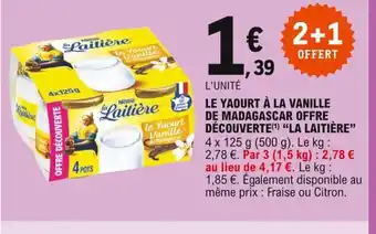E.Leclerc La Laitière Le Yaourt à La Vanille de Madagascar Offre Découverte offre