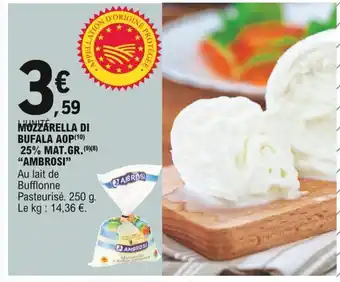 E.Leclerc Mozzarella Di Bufala AOP 25% Mat.Gr Ambrosi offre