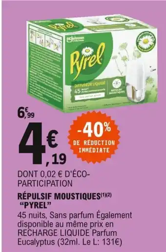 E.Leclerc Pyrel Répulsif Moustiques offre