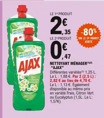 E.Leclerc Ajax Nettoyant Ménager offre