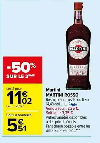 Carrefour Market Martini Martini Rosso -50% Sur Le 2ème offre