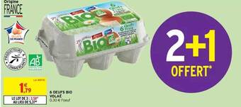 Intermarché Hyper 6 Oeufs Bio Volaé offre
